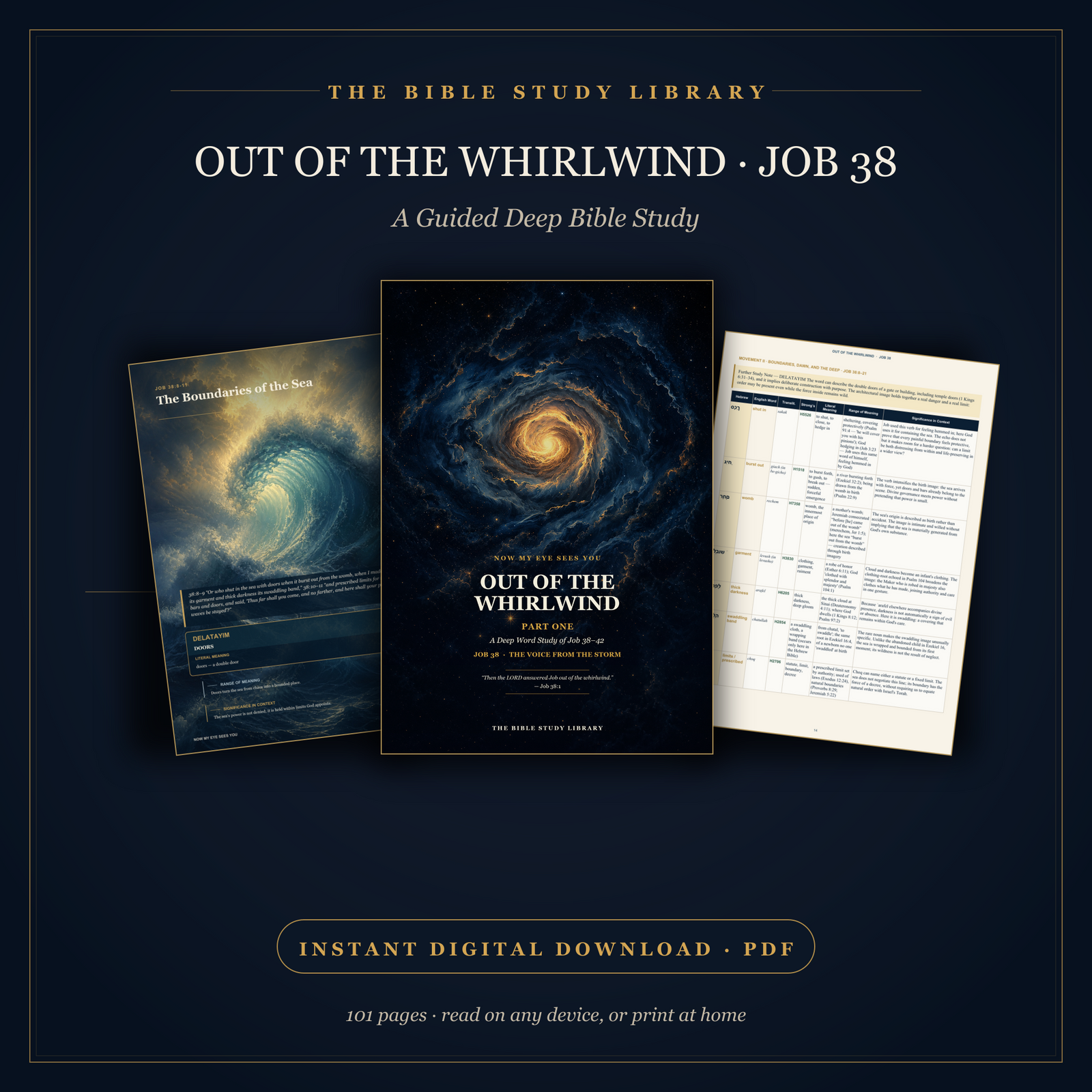 Out of the Whirlwind: Job 38 — 101-page guided deep Bible study